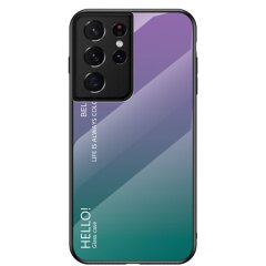Защитный чехол Deexe Gradient Color для Samsung Galaxy S21 Ultra - Purple / Green