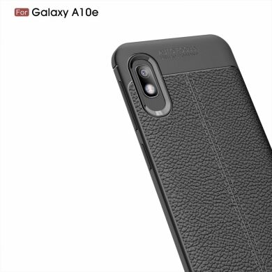 Защитный чехол Deexe Leather Cover для Samsung Galaxy A10e - Black
