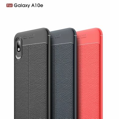 Защитный чехол Deexe Leather Cover для Samsung Galaxy A10e - Red
