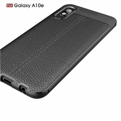 Защитный чехол Deexe Leather Cover для Samsung Galaxy A10e - Black