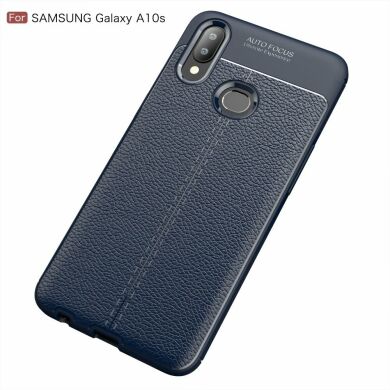 Защитный чехол Deexe Leather Cover для Samsung Galaxy A10s (A107) - Dark Blue