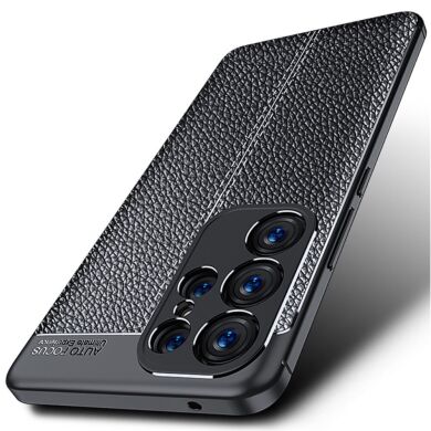 Защитный чехол Deexe Leather Cover для Samsung Galaxy S23 Ultra - Black