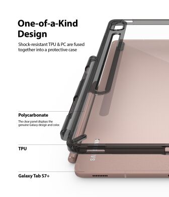Защитный чехол RINGKE T Fusion для Samsung Galaxy Tab S7 Plus (T970/975) / S8 Plus (T800/806) - Smoke Black