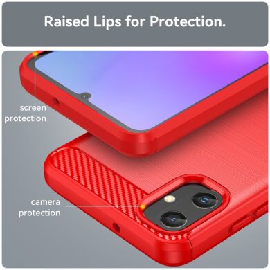 Защитный чехол UniCase Carbon для Samsung Galaxy A05 (A055) - Red