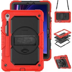 Защитный чехол Deexe Shockproof Case для Samsung Galaxy Tab S9 FE (X510) - Black / Red