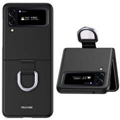 Защитный чехол Deexe Ring Case для Samsung Galaxy Flip 4 - Black