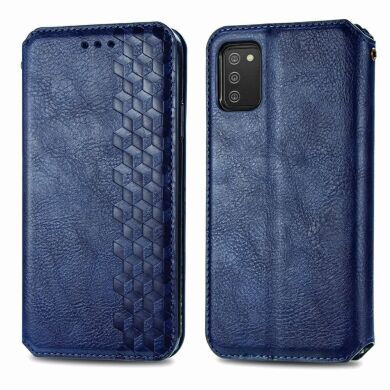 Чехол Deexe Rhombus Wallet для Samsung Galaxy A02s (A025) - Blue