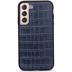 Кожаный чехол UniCase Croco Skin для Samsung Galaxy S22 Plus - Blue