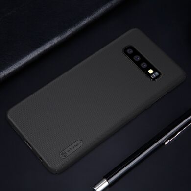 Пластиковый чехол NILLKIN Frosted Shield для Samsung Galaxy S10 Plus - Black