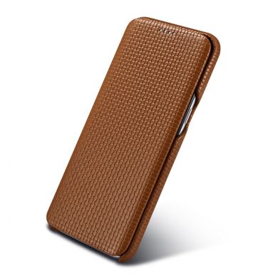 Кожаный чехол-книжка ICARER Woven Pattern для Samsung Galaxy S8 (G950) - Dark Brown