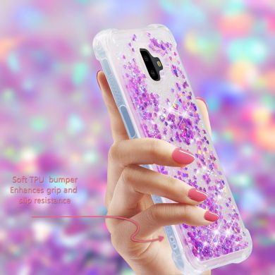Силиконовый (TPU) чехол Deexe Liquid Glitter для Samsung Galaxy J6+ (J610) - Light Purple