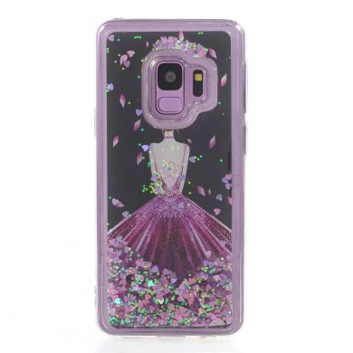 Силиконовый (TPU) чехол Deexe Liquid Glitter для Samsung Galaxy S9 (G960) - Girl Pattern