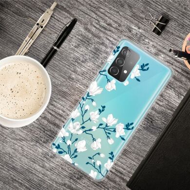 Силіконовий (TPU) чохол Deexe Pretty Glossy для Samsung Galaxy A33 - White Flowers