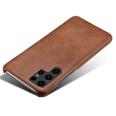 Защитный чехол Deexe Leather Back Cover для Samsung Galaxy S24 Ultra - Brown