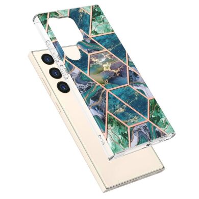Защитный чехол Deexe Marble Pattern для Samsung Galaxy S24 Ultra - Blue / Green