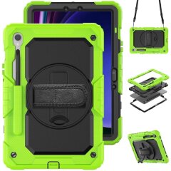 Защитный чехол Deexe Shockproof Case для Samsung Galaxy Tab S9 FE (X510) - Black / Yellow Green