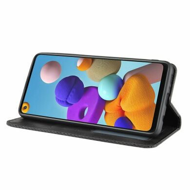 Чехол Deexe Retro Style для Samsung Galaxy A21s (A217) - Black