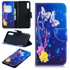 Чехол-книжка Deexe Color Wallet для Samsung Galaxy A50 (A505) / A30s (A307) / A50s (A507) - Roses and Butterflies