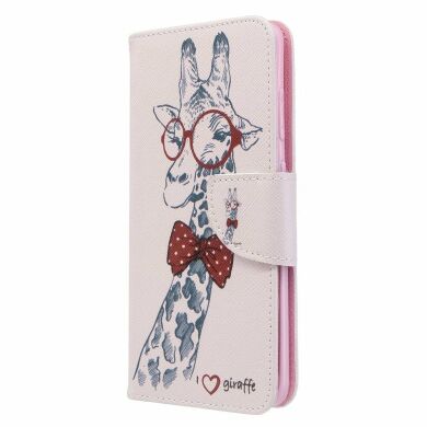 Чехол-книжка Deexe Color Wallet для Samsung Galaxy S20 (G980) - Adorable Giraffe Wearing Glasses