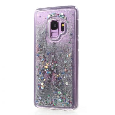 Силиконовый (TPU) чехол Deexe Liquid Glitter для Samsung Galaxy S9 (G960) - Eiffel Pattern