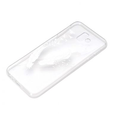 Силиконовый (TPU) чехол Deexe Pretty Glossy для Samsung Galaxy J6+ (J610) - White Feather and Bird