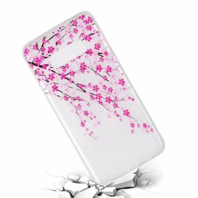 Силиконовый (TPU) чехол Deexe Pretty Glossy для Samsung Galaxy S10e (G970) - Peach Flower
