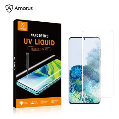 Защитное стекло AMORUS 3D Curved UV для Samsung Galaxy S20 Plus (G985) (с лампой UV)