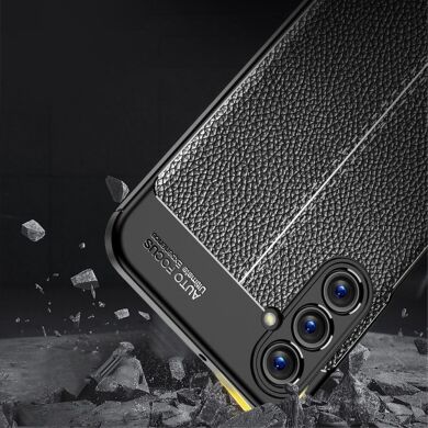 Защитный чехол Deexe Leather Cover для Samsung Galaxy A05s (A057) - Black