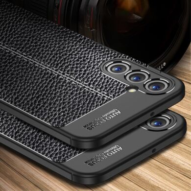 Защитный чехол Deexe Leather Cover для Samsung Galaxy A05s (A057) - Black