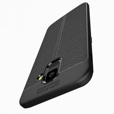 Защитный чехол Deexe Leather Cover для Samsung Galaxy A6 2018 (A600) - Gray