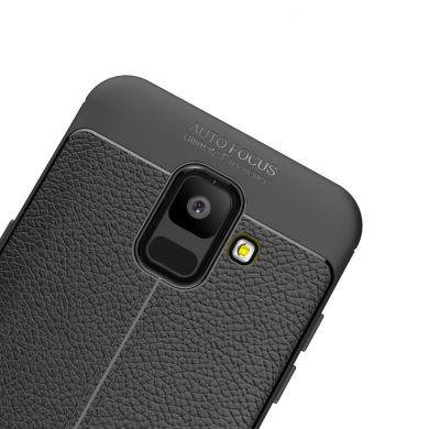 Защитный чехол Deexe Leather Cover для Samsung Galaxy A6 2018 (A600) - Black
