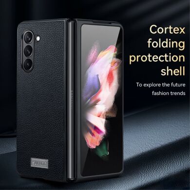 Защитный чехол SULADA Leather Case (FF) для Samsung Galaxy Fold 5 - Black