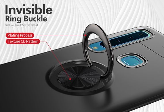 Защитный чехол UniCase Magnetic Ring для Samsung Galaxy A9 2018 (A920) - Black / Rose Gold