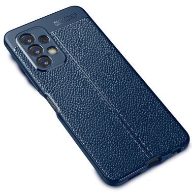 Защитный чехол Deexe Leather Cover для Samsung Galaxy A23 (A235) - Blue
