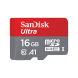 Карта памяти MicroSDHC SanDisk 16GB 10 class UHS-I + адаптер. Фото 2 из 2