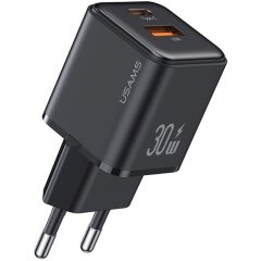 Мережевий зарядний пристрій Usams US-CC189 PD30W+QC3.0 A+C - Black