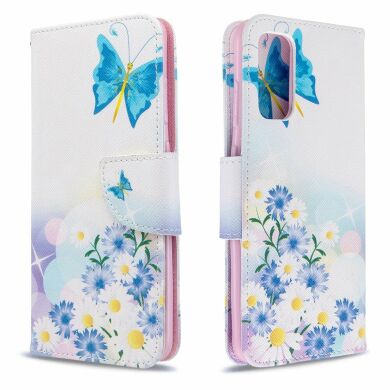 Чехол-книжка Deexe Color Wallet для Samsung Galaxy S20 (G980) - Blue Butterfly and Flowers