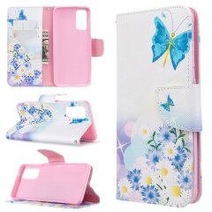 Чохол-книжка Deexe Color Wallet для Samsung Galaxy S20 (G980) - Blue Butterfly and Flowers