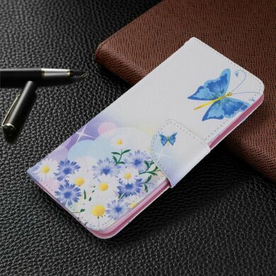 Чехол-книжка Deexe Color Wallet для Samsung Galaxy S20 (G980) - Blue Butterfly and Flowers