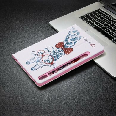 Чехол-книжка Deexe Pattern Style для Samsung Galaxy Tab S7 (T870/875) / S8 (T700/706) - Adorable Giraffe