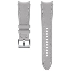 Оригинальный кожаный ремешок Hybrid Band (Size M/L) для Samsung Galaxy Watch 4 / 4 Classic / 5 / 5 Pro / 6 / 6 Classic (ET-SHR89LSEGRU) - Silver