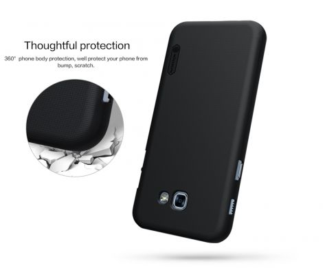Пластиковий чохол NIILKIN Frosted Shield для Samsung Galaxy A3 2017 (A320) + плівка, Черный