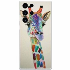 Силіконовий (TPU) чохол Deexe Life Style для Samsung Galaxy S23 Ultra (S918) - Colorful Giraffe