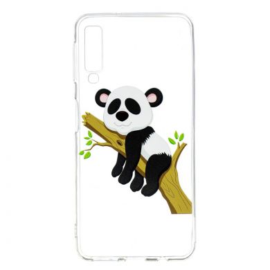 Силиконовый (TPU) чехол Deexe Pretty Glossy для Samsung Galaxy A7 2018 (A750) - Panda Climbing Tree