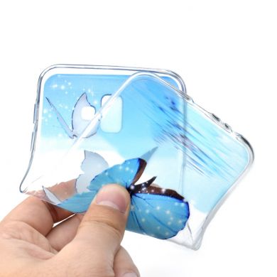 Силиконовый (TPU) чехол Deexe Pretty Glossy для Samsung Galaxy J6+ (J610) - Blue Butterfly