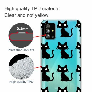 Силиконовый (TPU) чехол Deexe Pretty Glossy для Samsung Galaxy S20 Plus (G985) - Black Cat