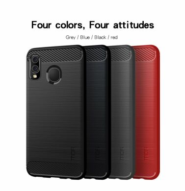 Силиконовый (TPU) чехол MOFI Carbon Fiber для Samsung Galaxy A30 (A305) / A20 (A205) - Red