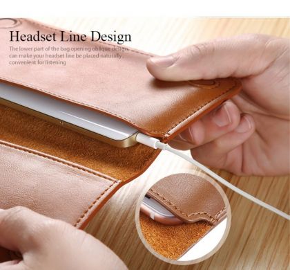 Универсальный чехол-портмоне FLOVEME Retro Wallet для смартфонов - Light Brown