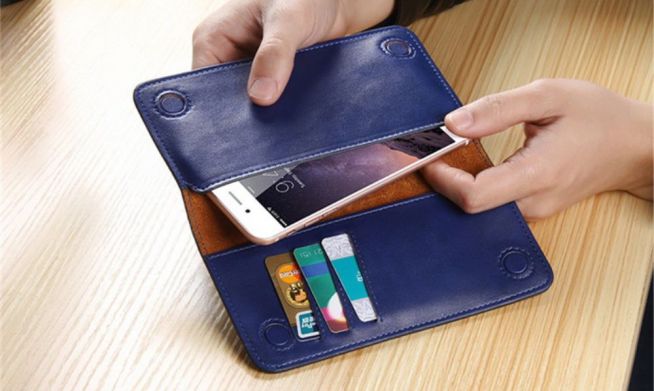 Универсальный чехол-портмоне FLOVEME Retro Wallet для смартфонов - Black