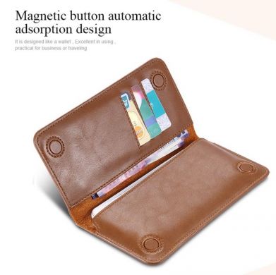 Универсальный чехол-портмоне FLOVEME Retro Wallet для смартфонов - Brown